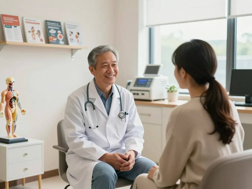 患者の関与を示す現代的な医療相談室でのアトムクリニックの口コミレビュー