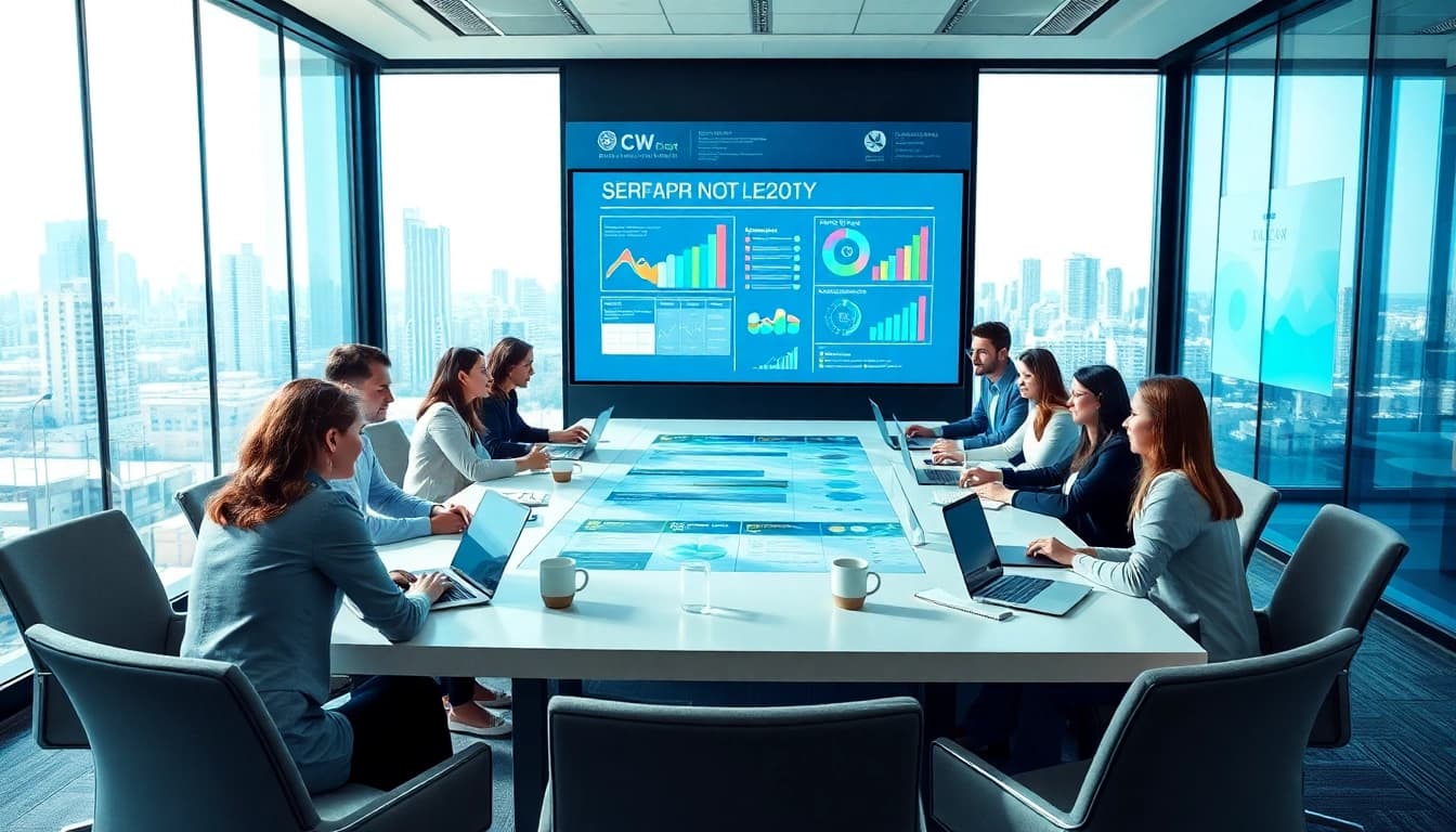 Explore growth strategy trends in a collaborative meeting setting with engaged team members.