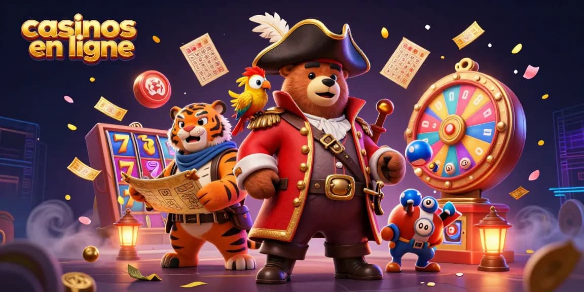 Jouez à des casinos en ligne avec nos personnages de pirate gagnants dans une scène immersive.