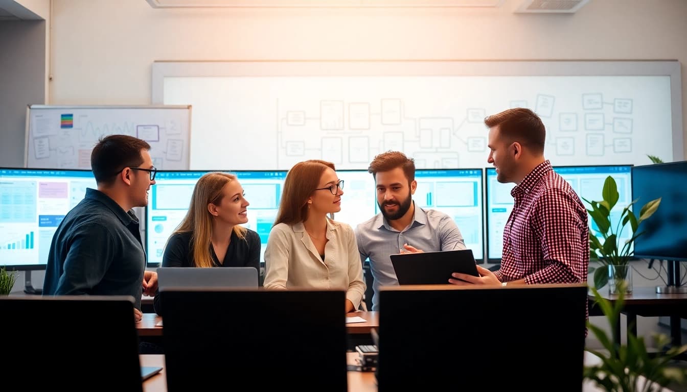 Highlighting managed it services lakeland in an engaging office collaboration scene.