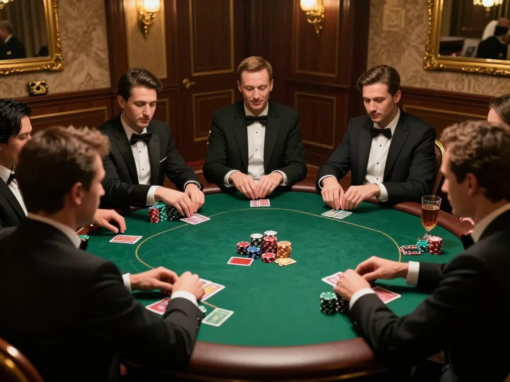 Players engaged in an intense sun win poker game in a luxurious setting, showcasing excitement and strategy.