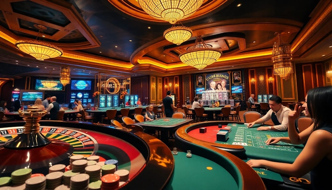 Engaged players enjoying live action at the Top 10 Nhà Cái Uy Tín casino, showcasing excitement and luxury.