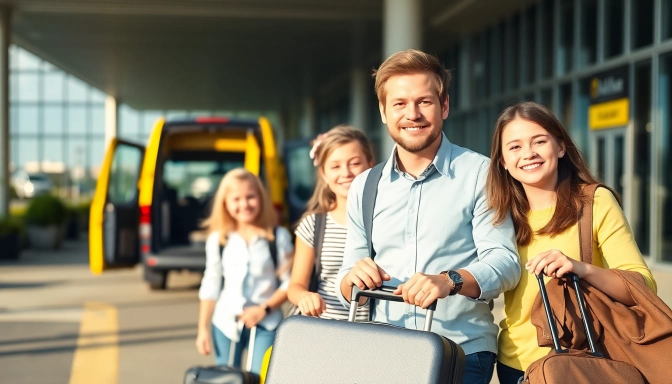 Family embracing their journey during Beauvais Airport to Disney Transfer, showcasing joyful travel.