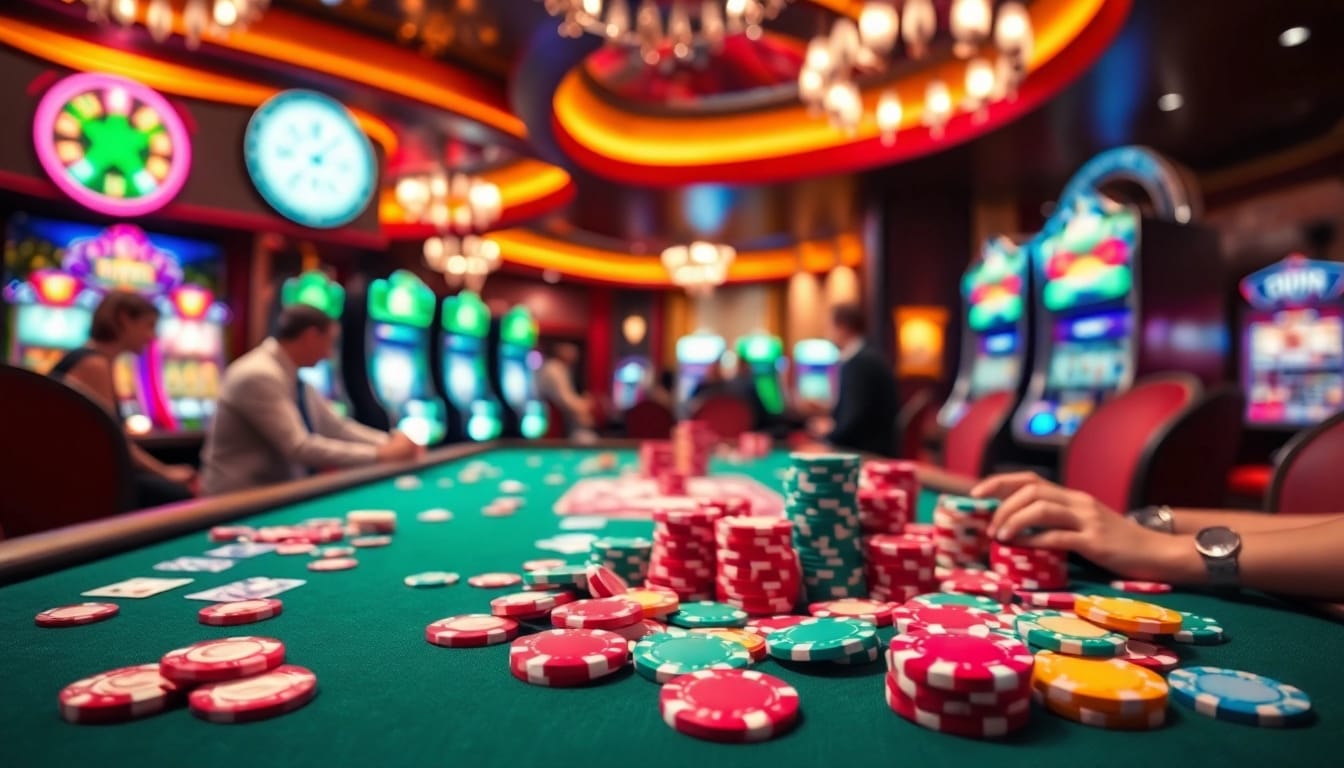 Experience the best csgo gambling sites reddit with a vibrant casino scene showcasing colorful chips and cards.