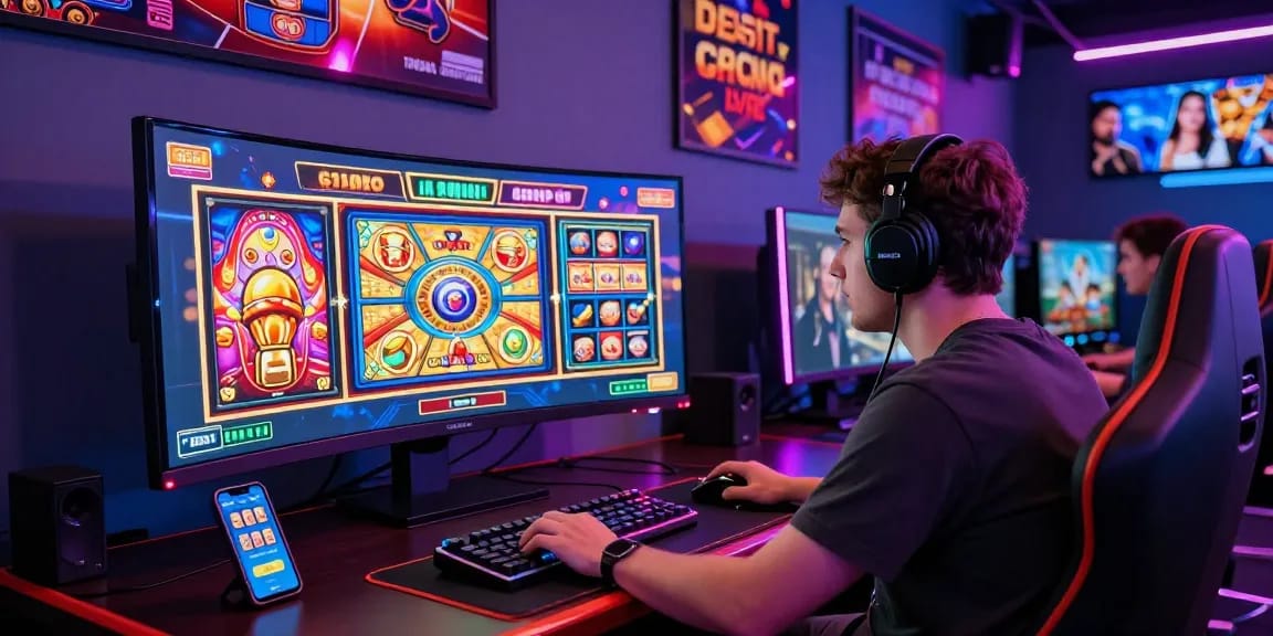 Discover exciting gaming moments at the best credit card casinos with vibrant slot visuals and player engagement.