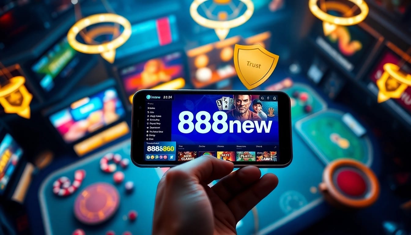 Exciting interface of 888new app showcasing diverse gambling options securely.