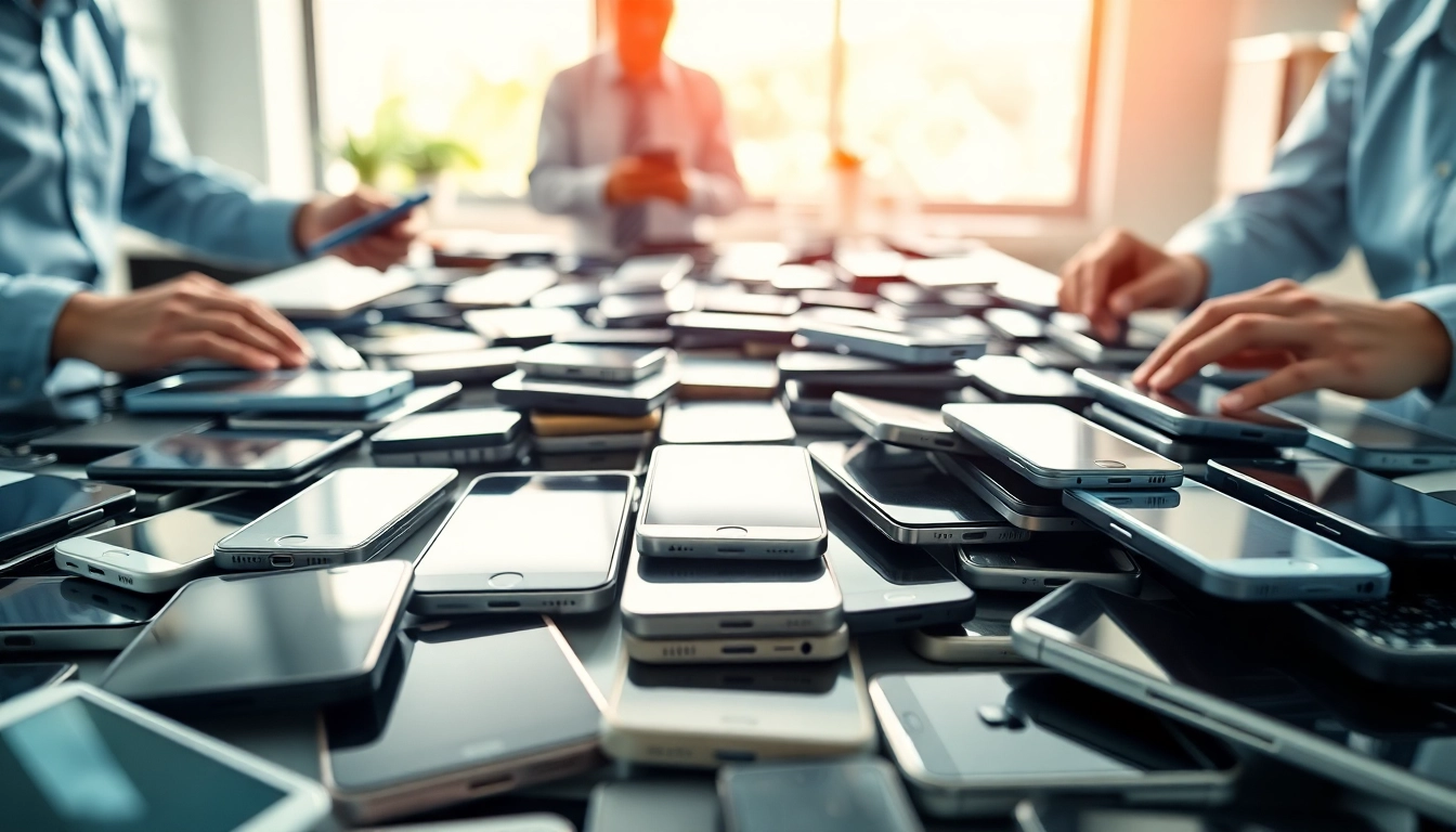 Transforming cash for old phones into eco-friendly solutions with a professional team at work.