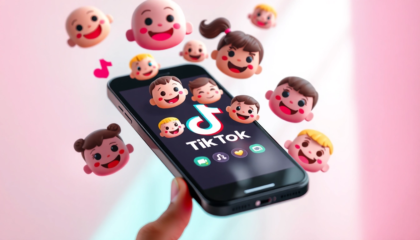 Engaging visual of TikTok emojis bringing creativity to smartphone users.