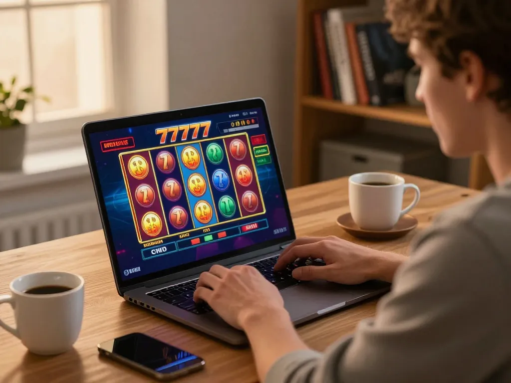 Join a thrilling online gaming session with slot777 as colorful reels spin on screen.