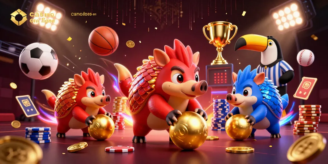Visualisez un casino fiable en ligne où nos pangolins rivalisent en lançant des boules d'or sur des jetons de poker.