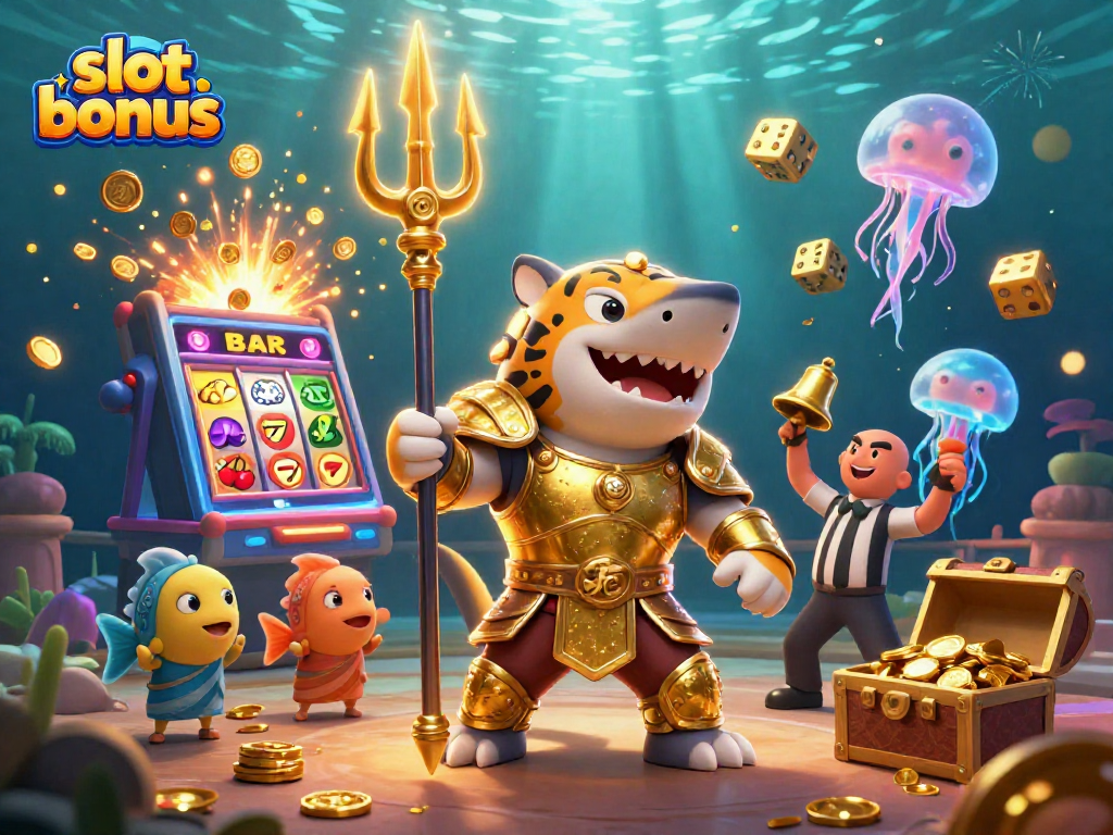 Experience the thrill of slot bonuses in a vibrant underwater casino scene
