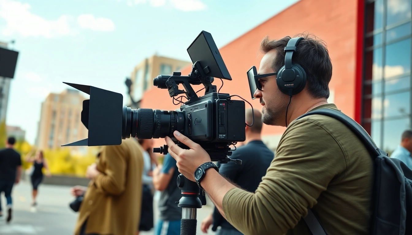 Edmonton production companies showcasing a vibrant video shoot with a professional crew.