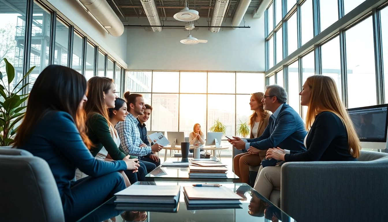 Highlighting expert led warranty company teamwork in a professional office setting.