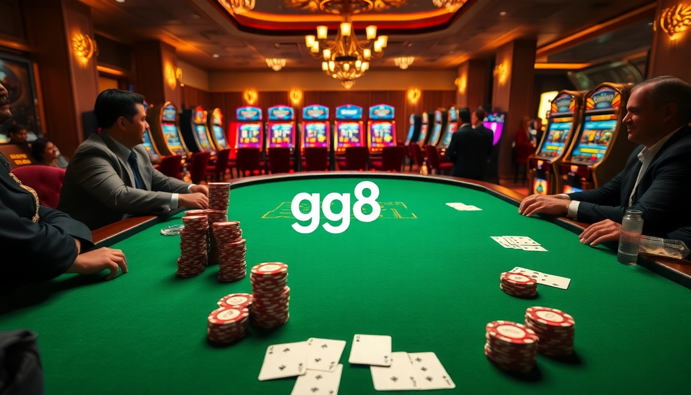 Experience thrilling poker action at gg88 casino with vibrant tables and chips.