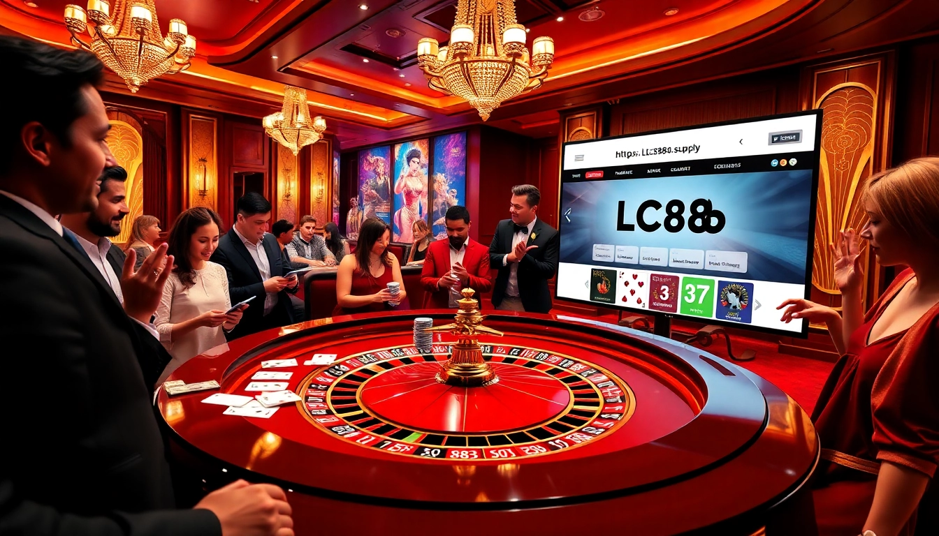 Gambling excitement at the roulette table with players enjoying https://lc88.supply/ online interface.