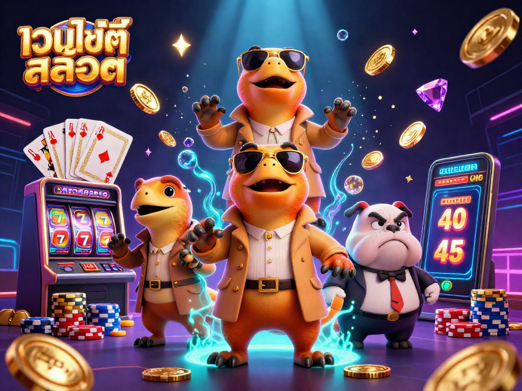 Win big with เว็บไซต์สล็อต as three raptors cleverly disguise themselves to enter a VIP casino.