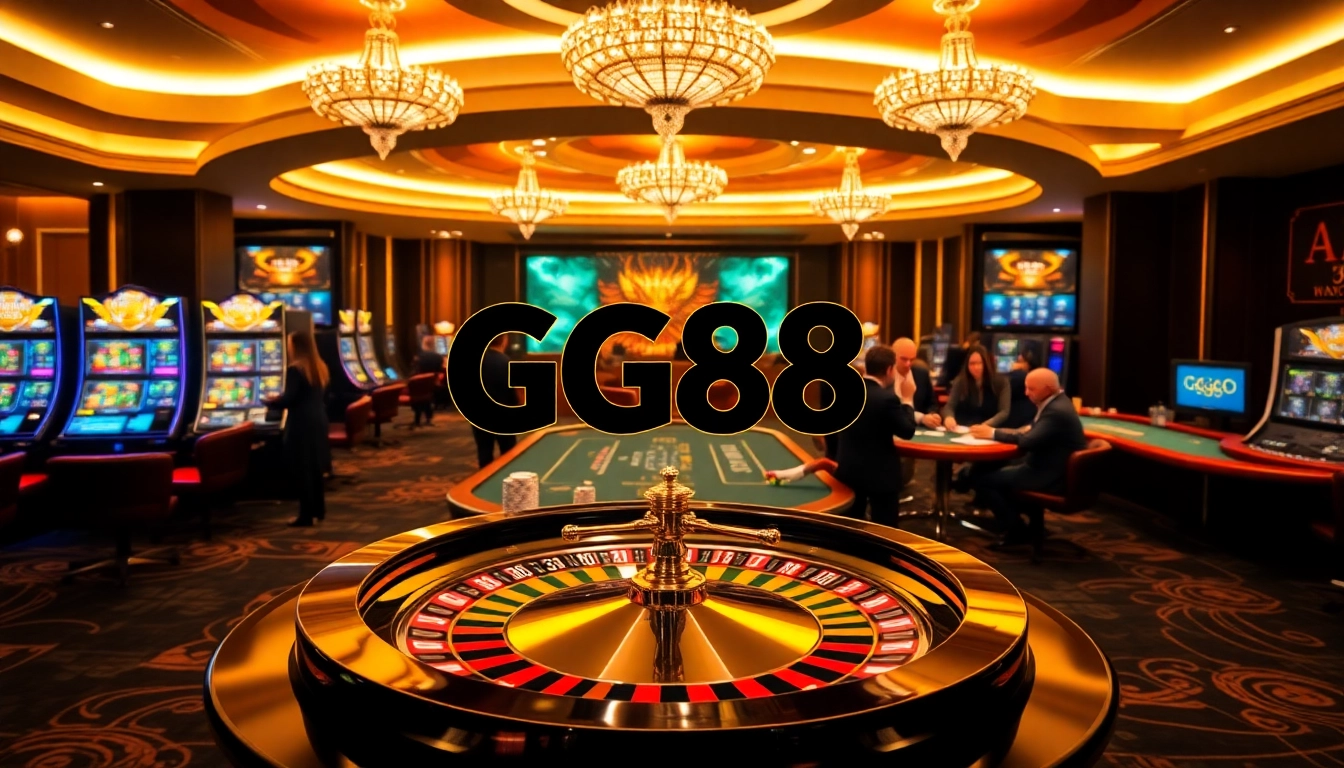 GG88 players enjoying a thrilling casino experience at a luxurious roulette table.