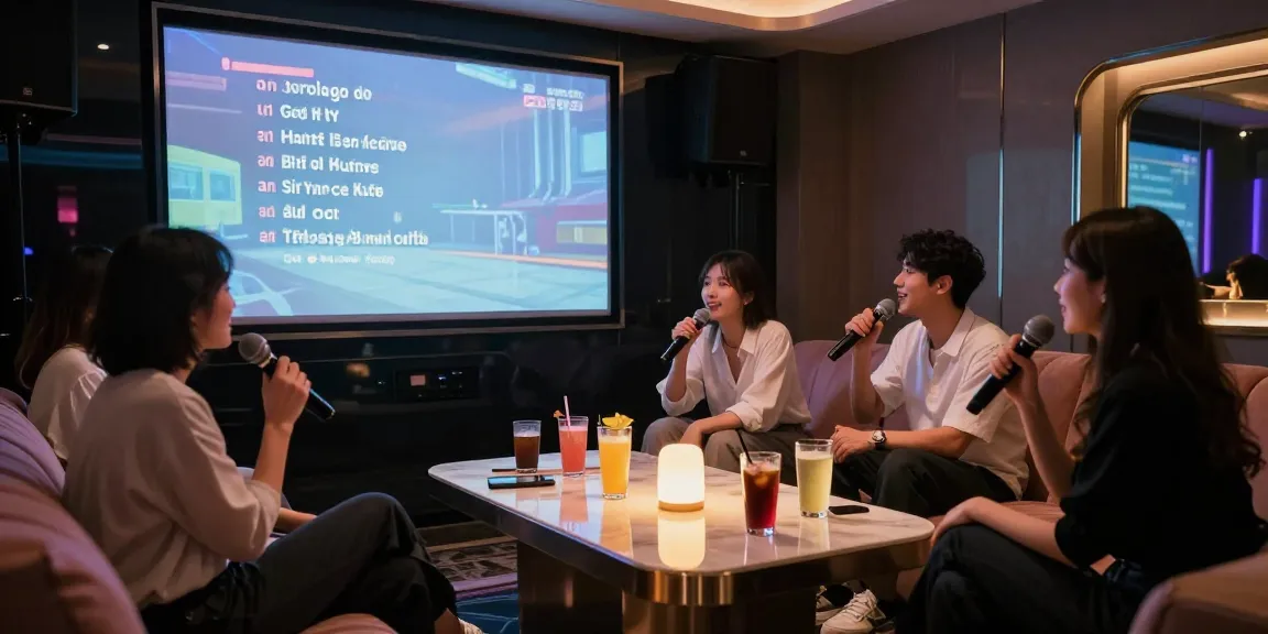 강남가라오케에서 친구들과 함께 즐거운 시간을 보내는 고급스러운 룸의 모습
