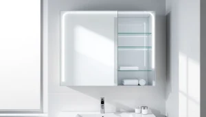 Beleuchten Sie den sonni Spiegelschrank mit modernem Design und praktischen Funktionen im Badezimmer.