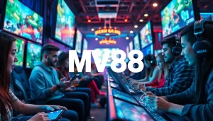 Dynamic MV88 gaming platform with diverse players engaging in an online environment.