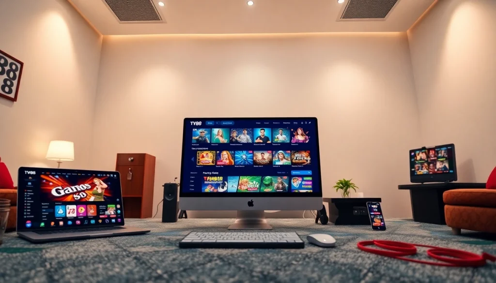 TV88 online gaming interface showcasing diverse betting options and user-friendly design.