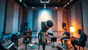 MV88 microphone showcased in a professional recording studio, highlighting its usability.