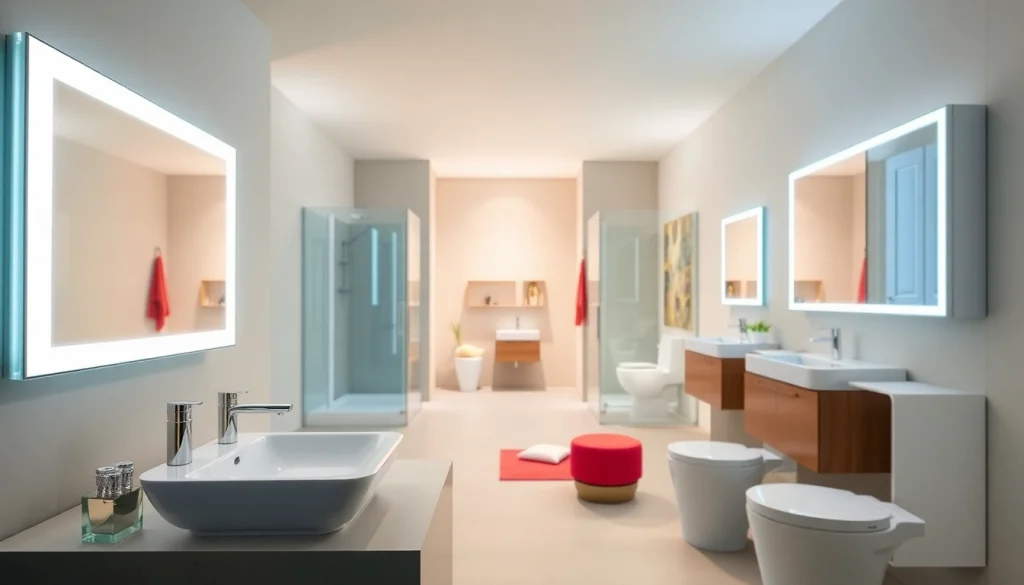Créez une salle de bain moderne avec sirhona France, mettant en avant des produits élégants.