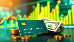 카드 한도 현금화 과정을 강조하는 현금과 신용카드의 교환 장면.