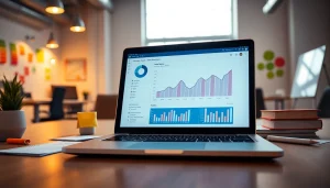 Engage with the best smm panel in a dynamic digital marketing workspace showcasing analytics.