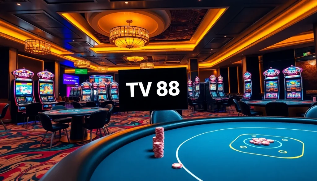 Experience winning at TV88 online casino with engaging tables and vibrant slot machines.
