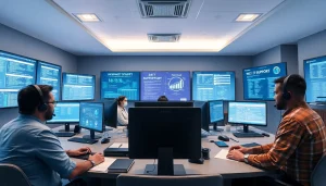 24/7 IT Support Tampa: Professional IT team providing round-the-clock technical assistance in a modern office.