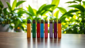 Erleben Sie elfbar pods in einer stilvollen Umgebung mit lebendigen grünen Pflanzen.