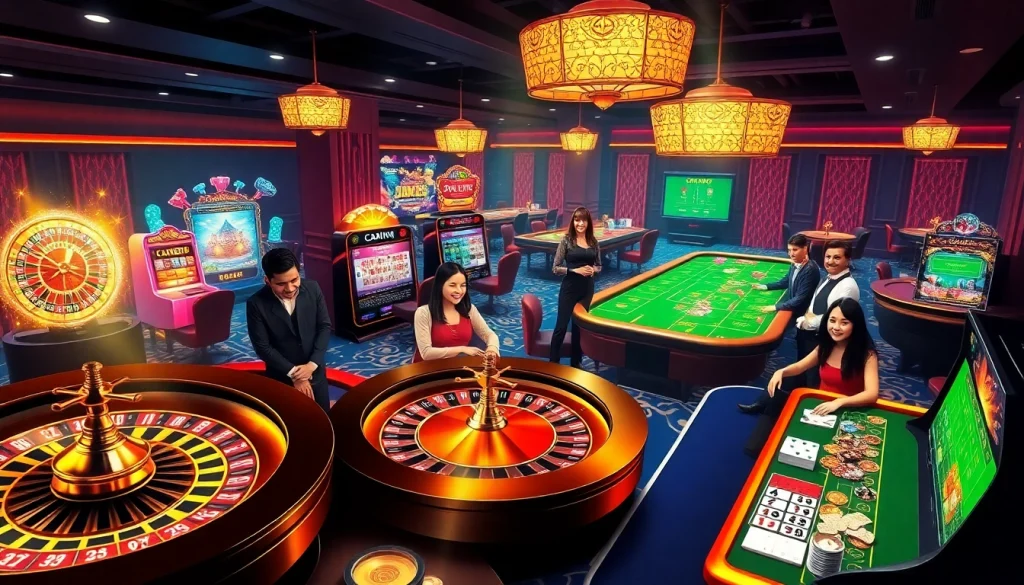 Experience vibrant gaming excitement at https://jun88ld.com/ with luxurious casino tables and joyful players.