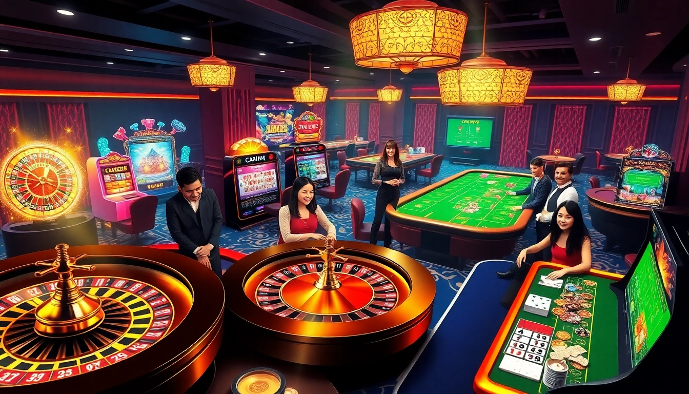 Experience vibrant gaming excitement at https://jun88ld.com/ with luxurious casino tables and joyful players.