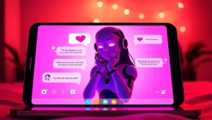 Interactive sex chat AI character engaging in playful conversation on a digital interface.