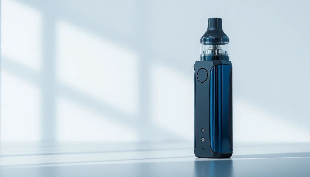 Explore the sleek design of a premium pod kit, showcasing its refillable tank and modern features.