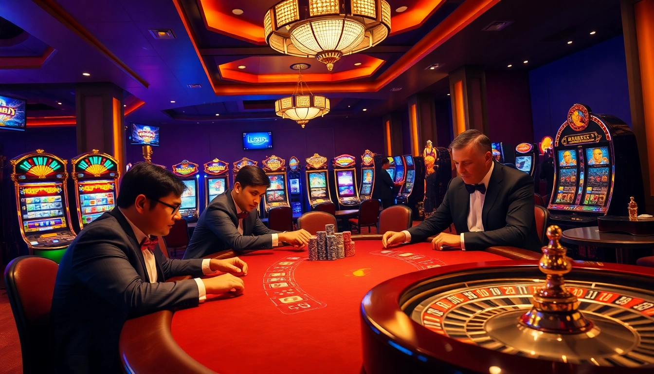 Experience thrilling gameplay at lc88.com with colorful poker chips and high-stakes excitement.