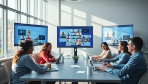 Microsoft Teams下载 showcased in a vibrant office environment with diverse team collaboration.