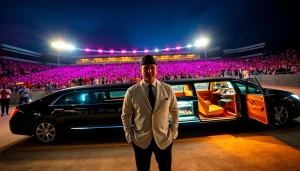 World Cup Group Transportation in a luxurious limousine arriving at the stadium.