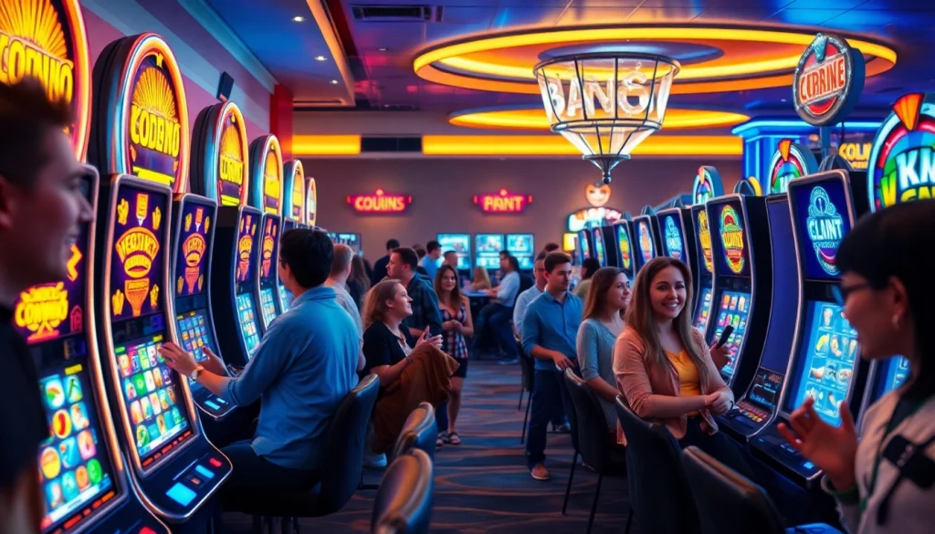 Exciting gameplay at Kode4d slot games with diverse players enjoying vibrant online slots.