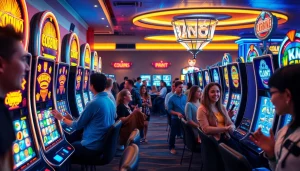 Exciting gameplay at Kode4d slot games with diverse players enjoying vibrant online slots.