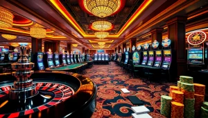 Experience the thrill of the casino at trang chủ lc88, featuring vibrant gaming tables and slot machines.