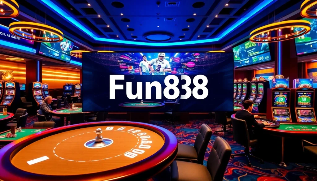 Interactive casino environment showcasing Fun88 link alongside vibrant gaming action.
