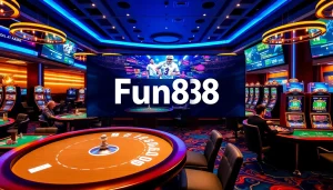 Interactive casino environment showcasing Fun88 link alongside vibrant gaming action.