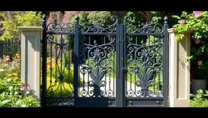 Enhance your home's entrance with custom steel gates showcasing intricate design and durability.