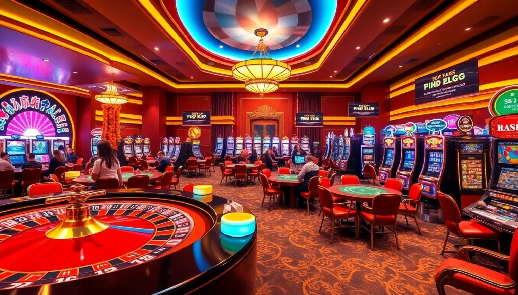 Exciting casino scene showcasing 상품권신용카드 and vibrant gaming elements.