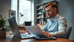 Traducteur russe certifié travaillant dans un environnement de bureau professionnel.