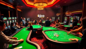 Kjc onl players enjoying an exciting casino experience at vibrant tables and slot machines.
