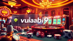 Experience high-stakes gaming with vuabai9's vibrant casino interface showcasing roulette and poker.