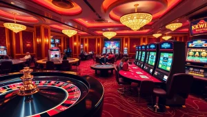 Experience the thrilling gaming environment of KKWIN with players enjoying various games and celebrating wins.